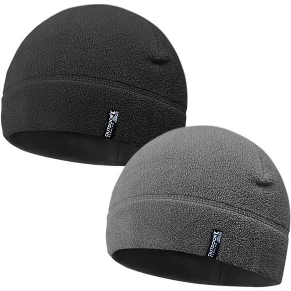 Fleece Cap Winter Warm Beanie Multi-Season Watch Cap Military Army 2 Pack - Picture 1 of 5